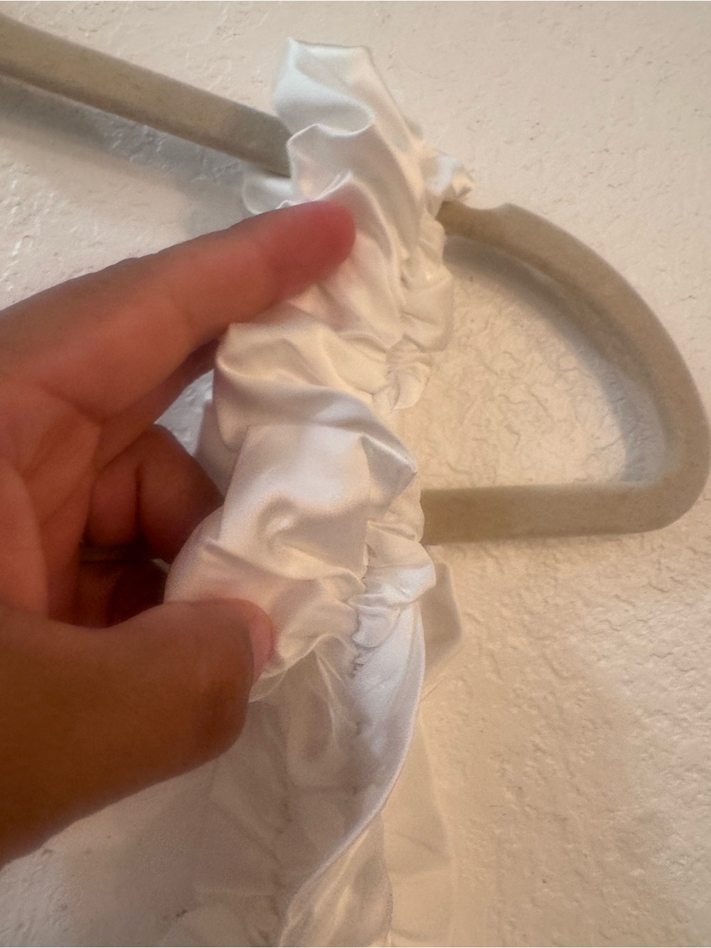 Peppermayo Monroe White Satin Ruffle-Strap Mini Dress W/ Bubble Skirt Drop Waist - Picture 5 of 12